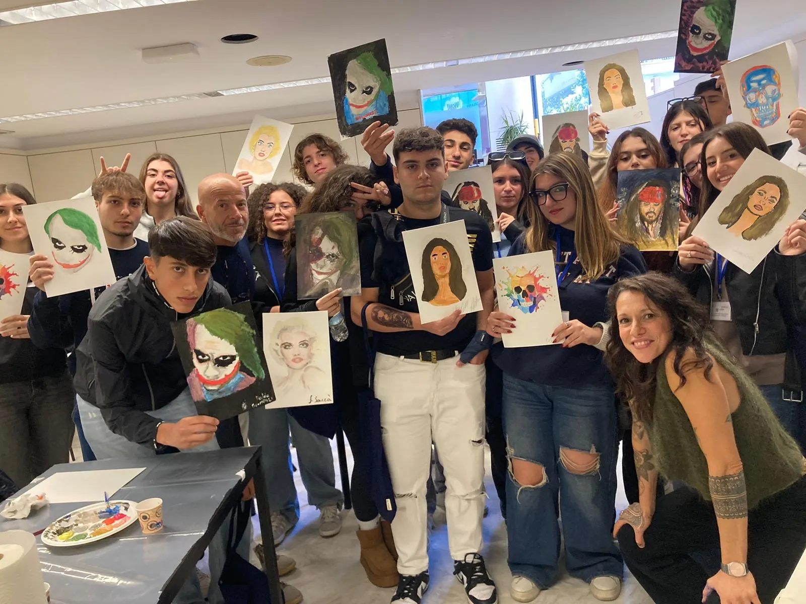 Students in creative workshop Spain