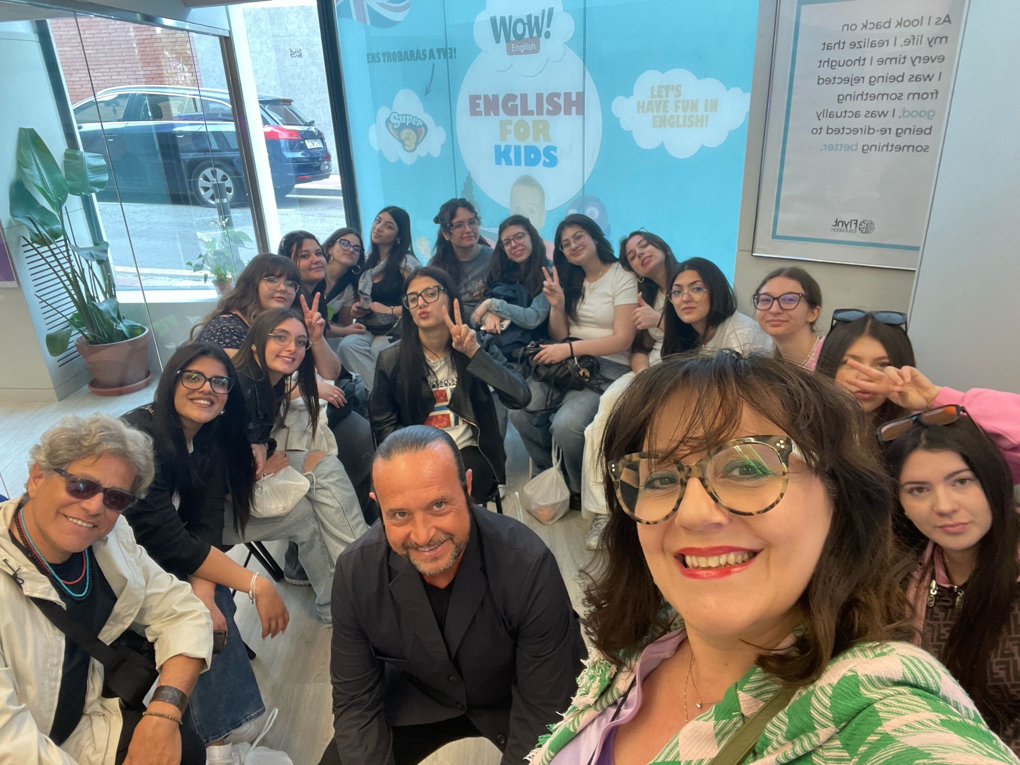 Students in English class at Flynt Education school, Spain