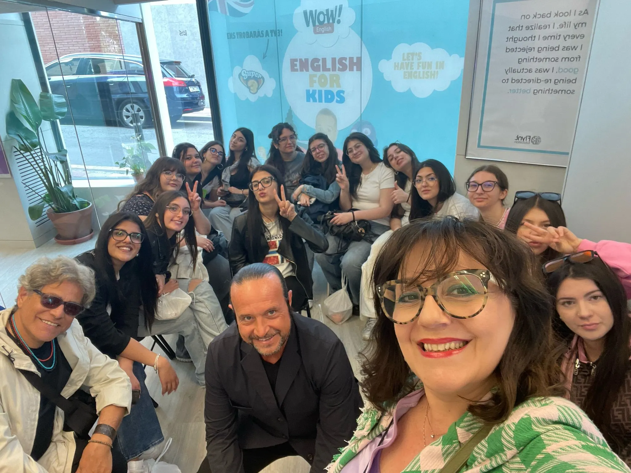 Students in English class at Flynt Education school, Spain