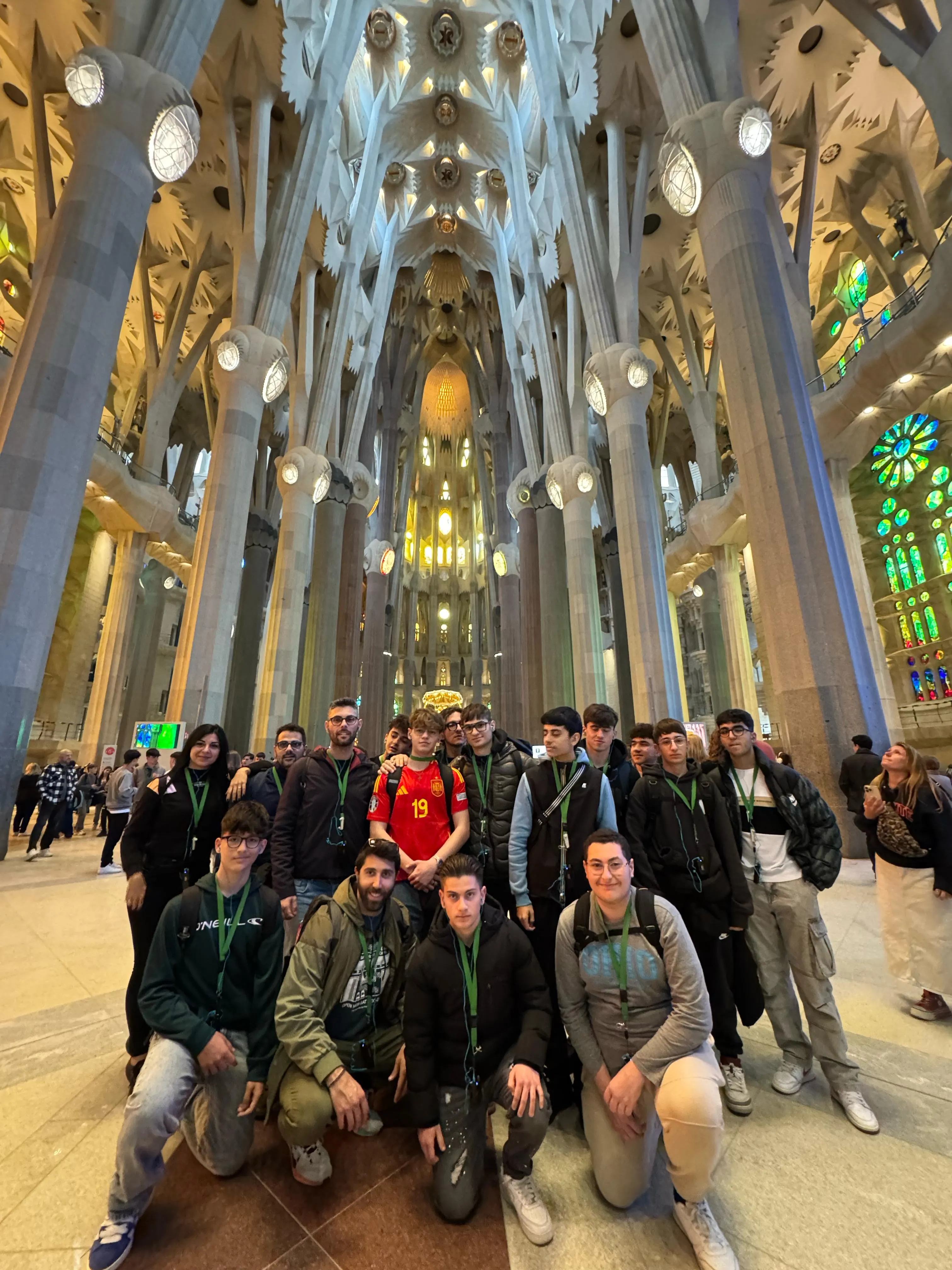 Students inside Sagrada Familia Barcelona