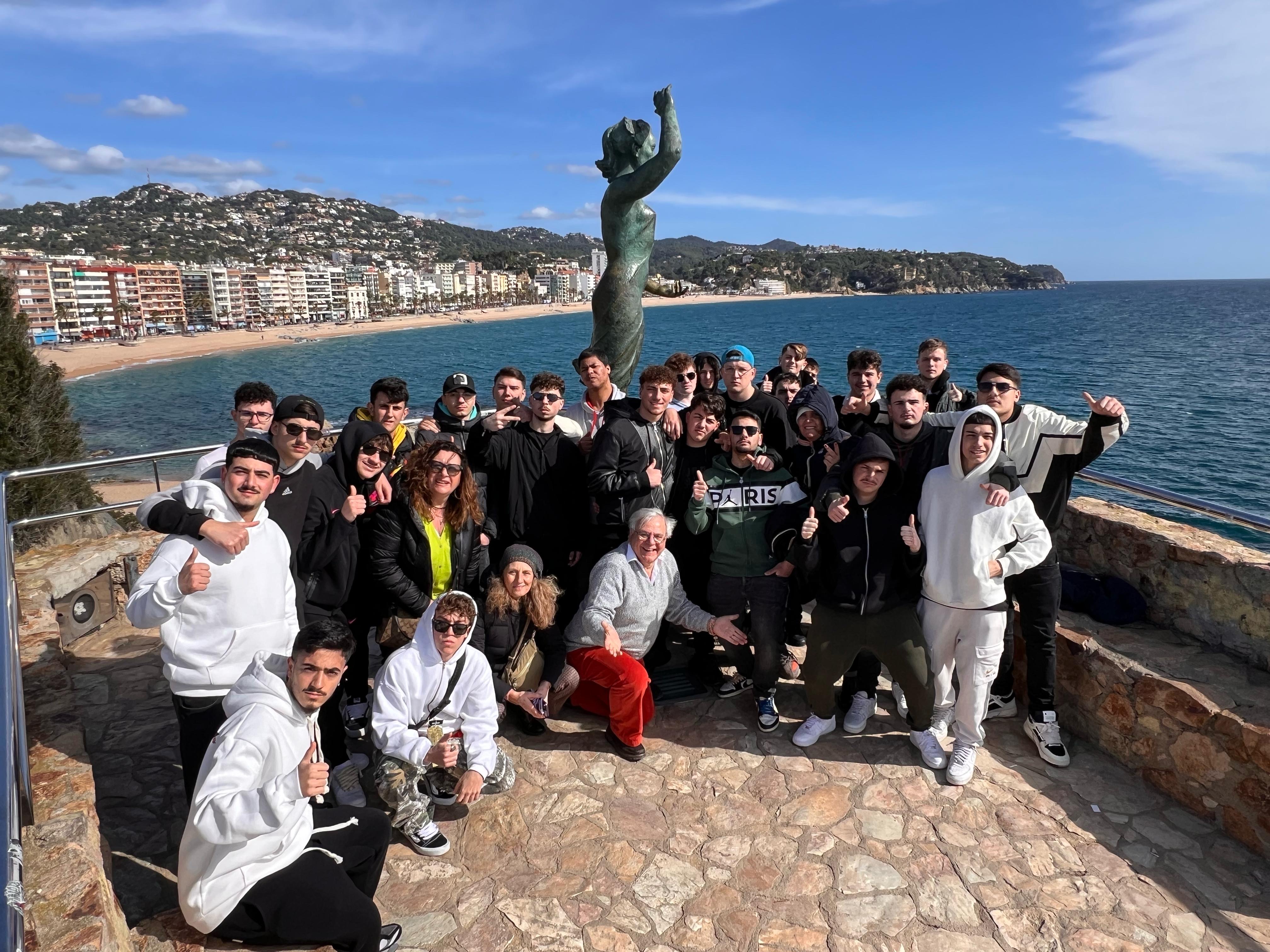 Students at Lloret de Mar seafront